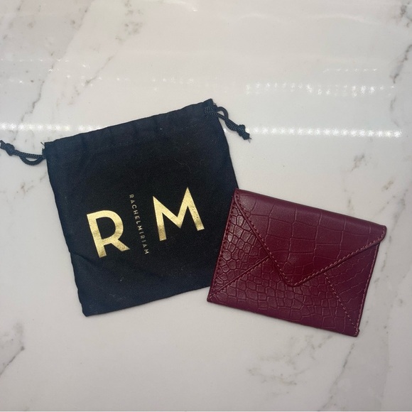NWOT Rachel Miriam burgundy snakeskin genuine leather card holder - Picture 9 of 14
